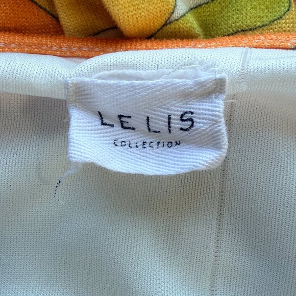 Le Lis Dress Womens Yellow Pink Orange Sleeveless Mid Length Swirl Print Lined - Picture 4 of 7
